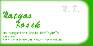 matyas kosik business card